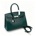 Birkin 30 Style Sellier in Vert Cypress Smooth Leather (Palladium Hardware)