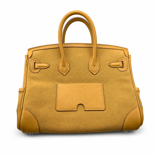 Birkin Cargo 25 in Sesame Toile Goéland and Swift Leather (Palladium Hardware)