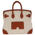 Multi-Pocket Birkin Cargo 25cm Tote in Gold Brown Leather & Canvas