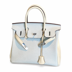 Birkin 25/30 Retourne Bi-Color in Bleu Brume and Craie Togo Leather (Palladium Hardware)