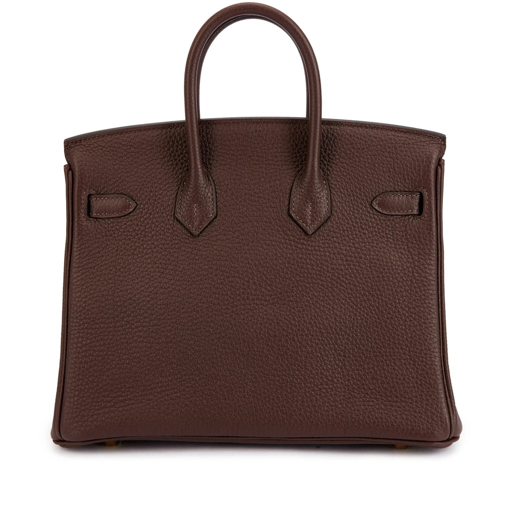 Birkin 25 Gold Hardware Chocolat Togo Quilted Epsom Leather Golden Lock