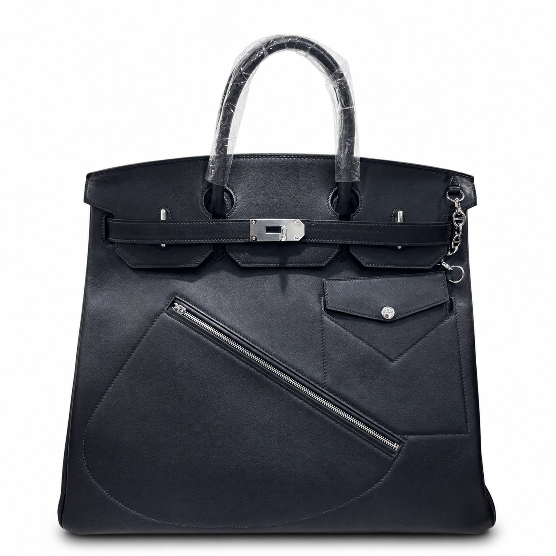 Birkin 40 Rock Sellier in Noir Swift Leather (Palladium Hardware)