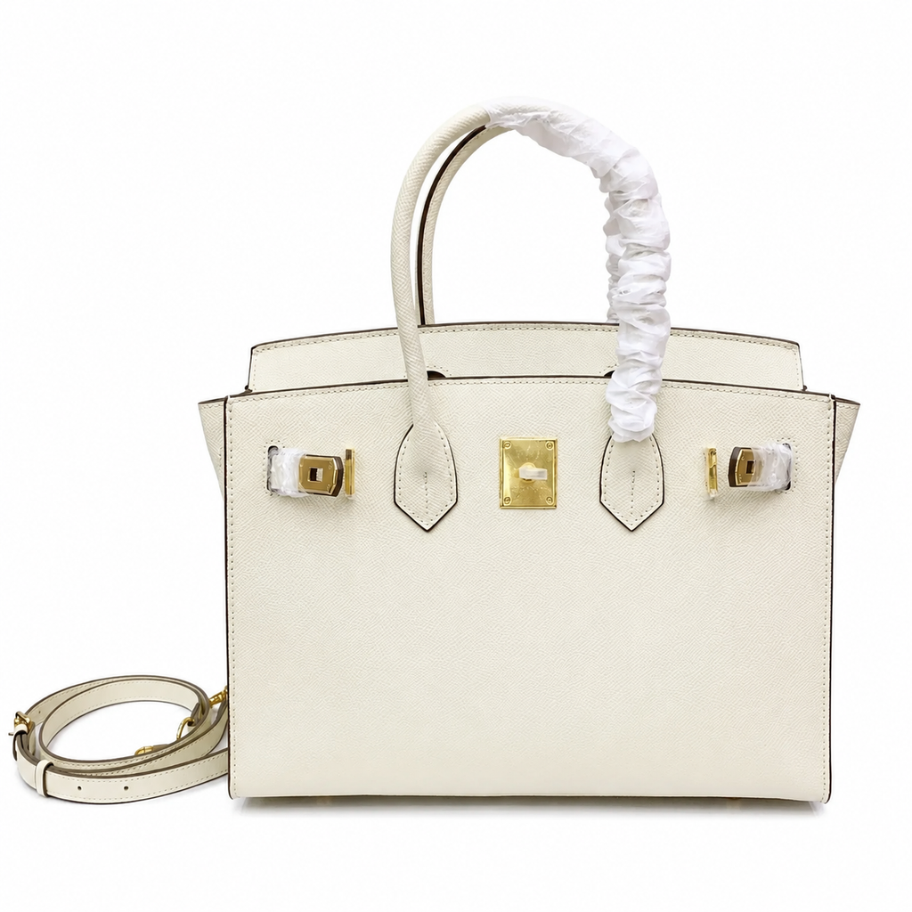 Birkin Style 25/30 Sellier in Craie Epsom Leather (Gold Hardware)