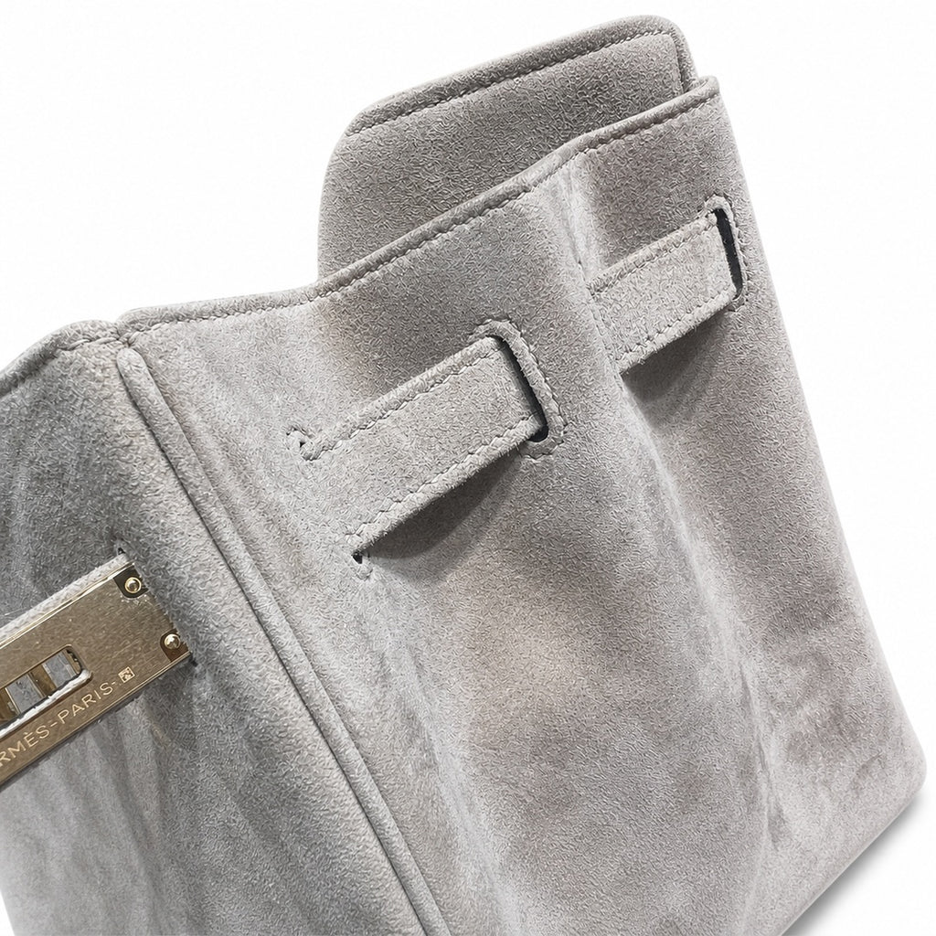 Birkin 35 Retourne in Etoupe Suede Grizzly (Gold Hardware)