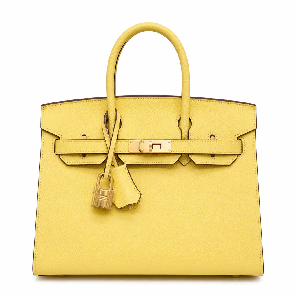 Birkin Style 25/30 Sellier in Lime Epsom Leather (Gold Hardware)