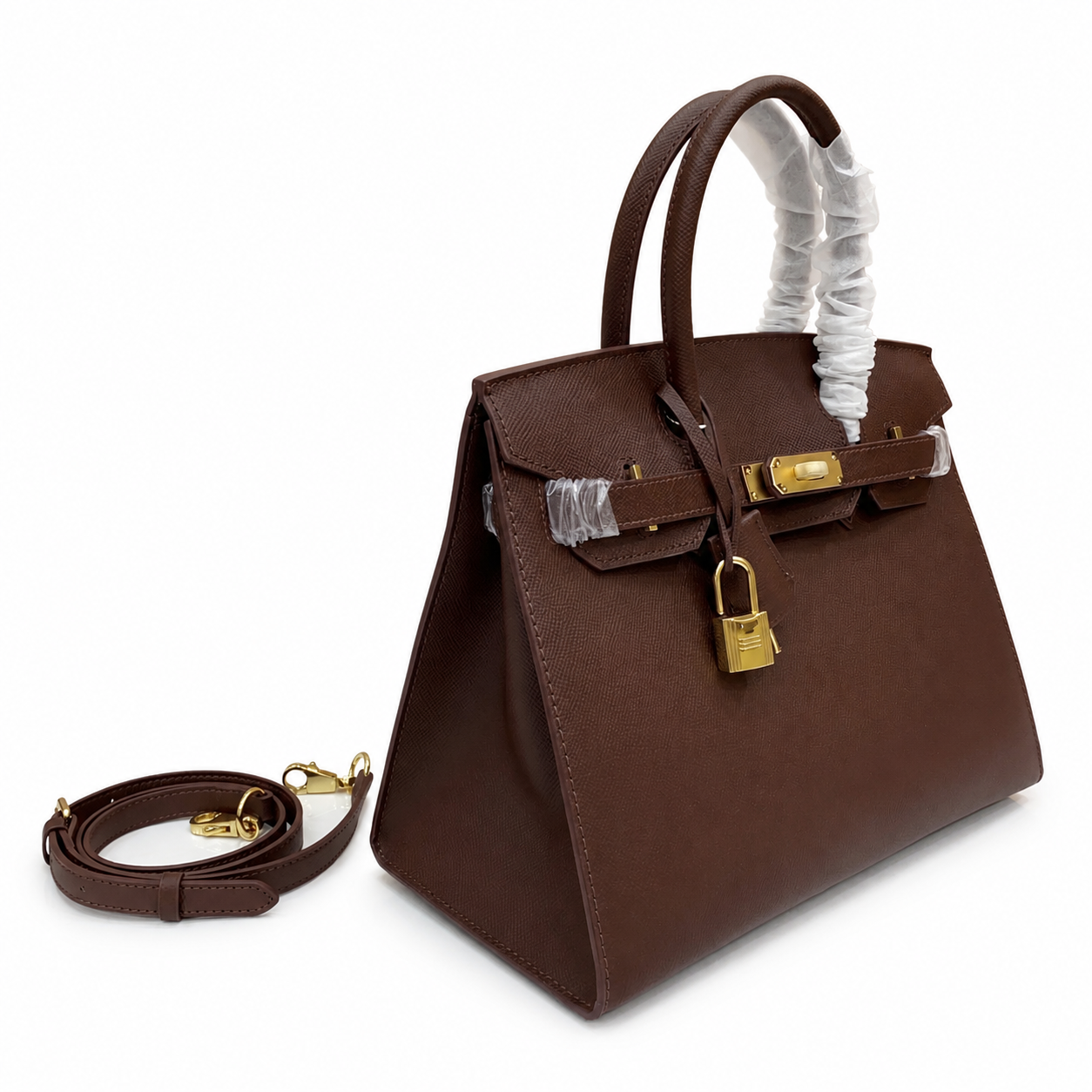 Birkin Style 25/30 Sellier in Chocolat Epsom Leather (Gold Hardware)