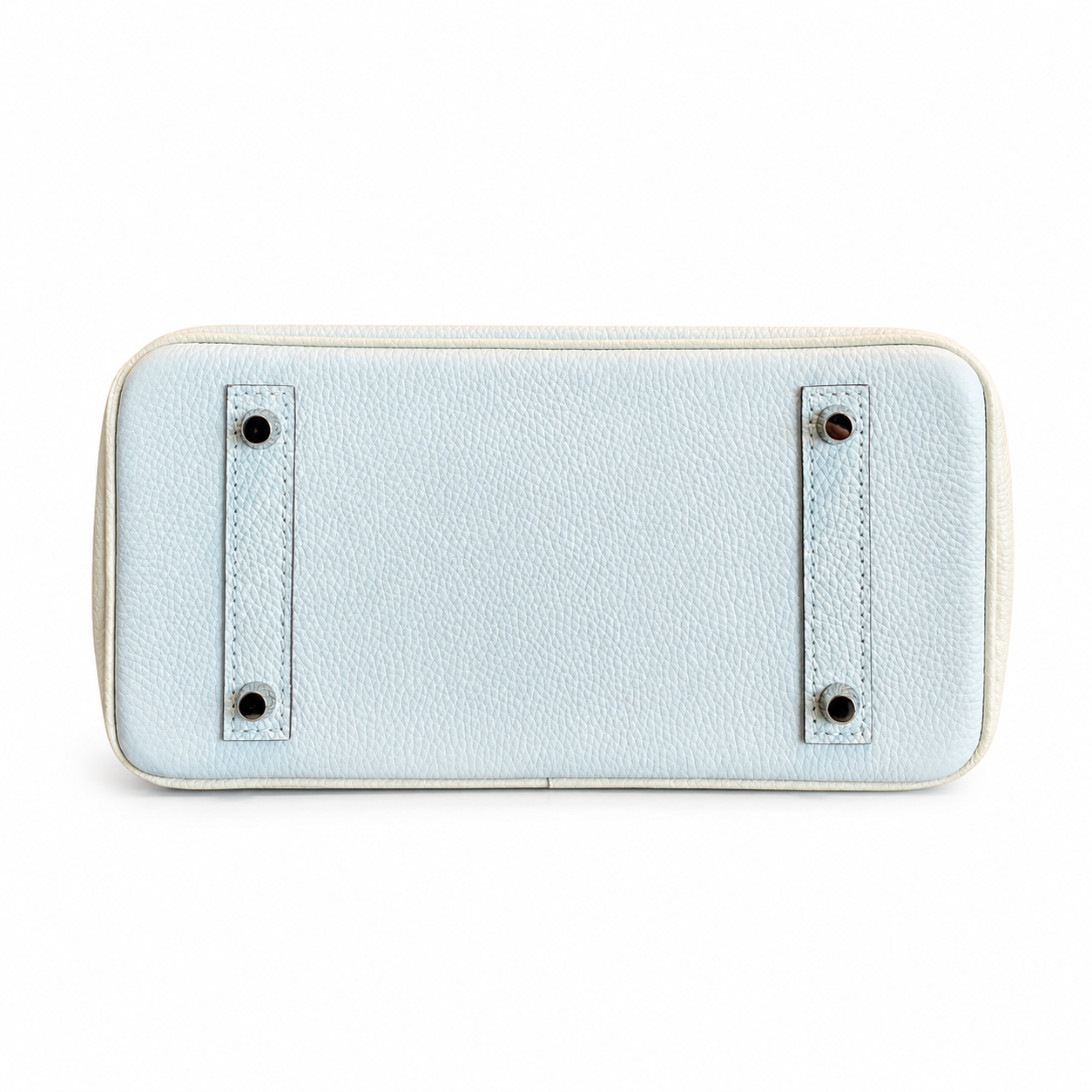 Birkin 25/30 Retourne Bi-Color in Bleu Brume and Craie Togo Leather (Palladium Hardware)