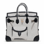 Birkin Cargo 25 Black Leather and Ecru Canvas Multi-Pocket Mini Bag