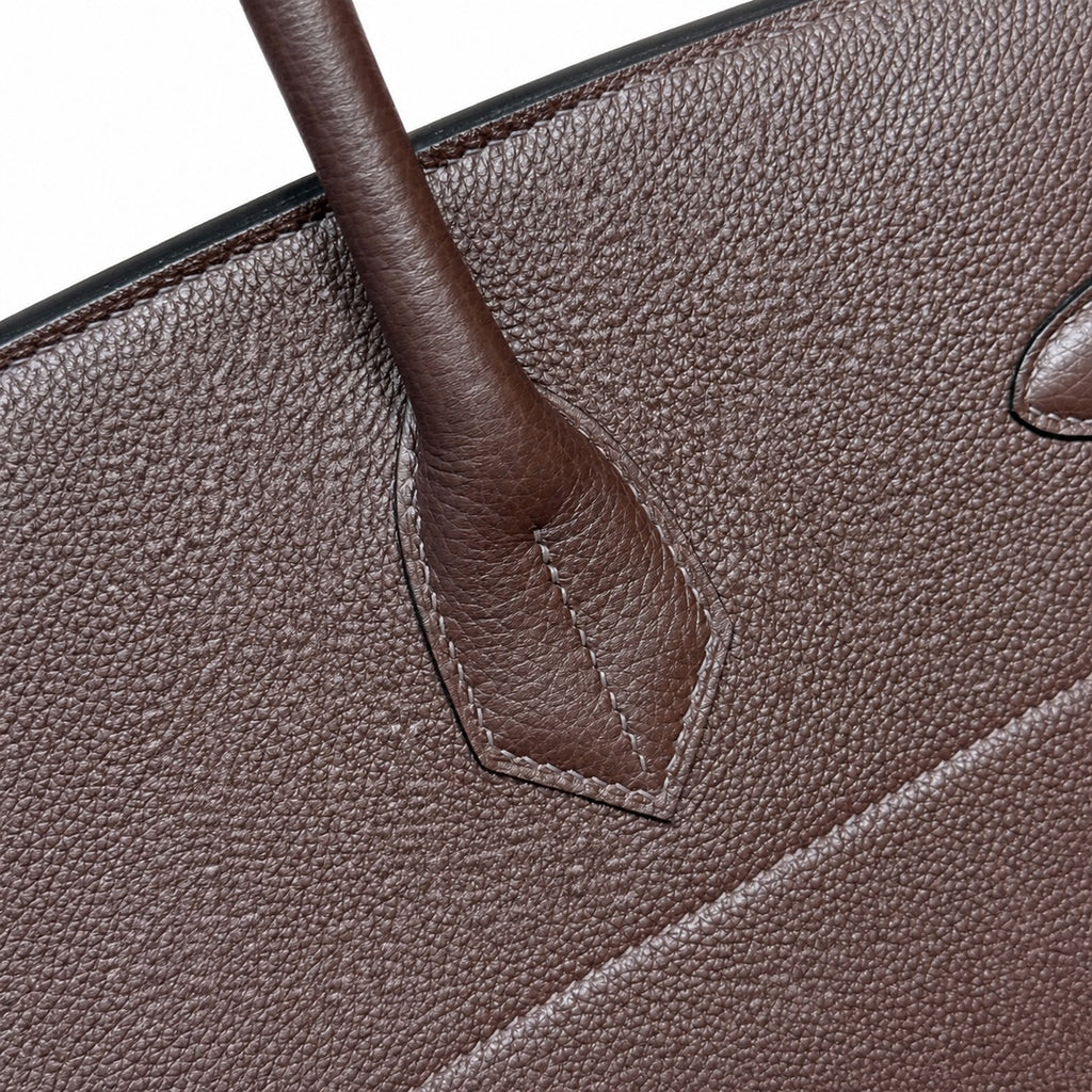 Large Birkin HAC 40cm Men's Tote in Premium Chocolate Brown Togo Cowhide