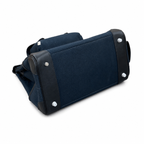 Birkin Cargo 35 in Bleu Nuit Toile Goéland and Noir Swift Leather (Palladium Hardware)