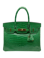 Birkin Emerald Shiny Niloticus Crocodile Gold Hardware