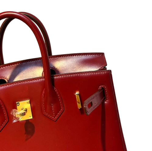 Birkin 25 Sellier in Rouge H Boxcalf Leather (Gold Hardware)
