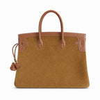 Birkin 40 Retourne in Gold Swift Leather and Suede Grizzly (Gold Hardware)