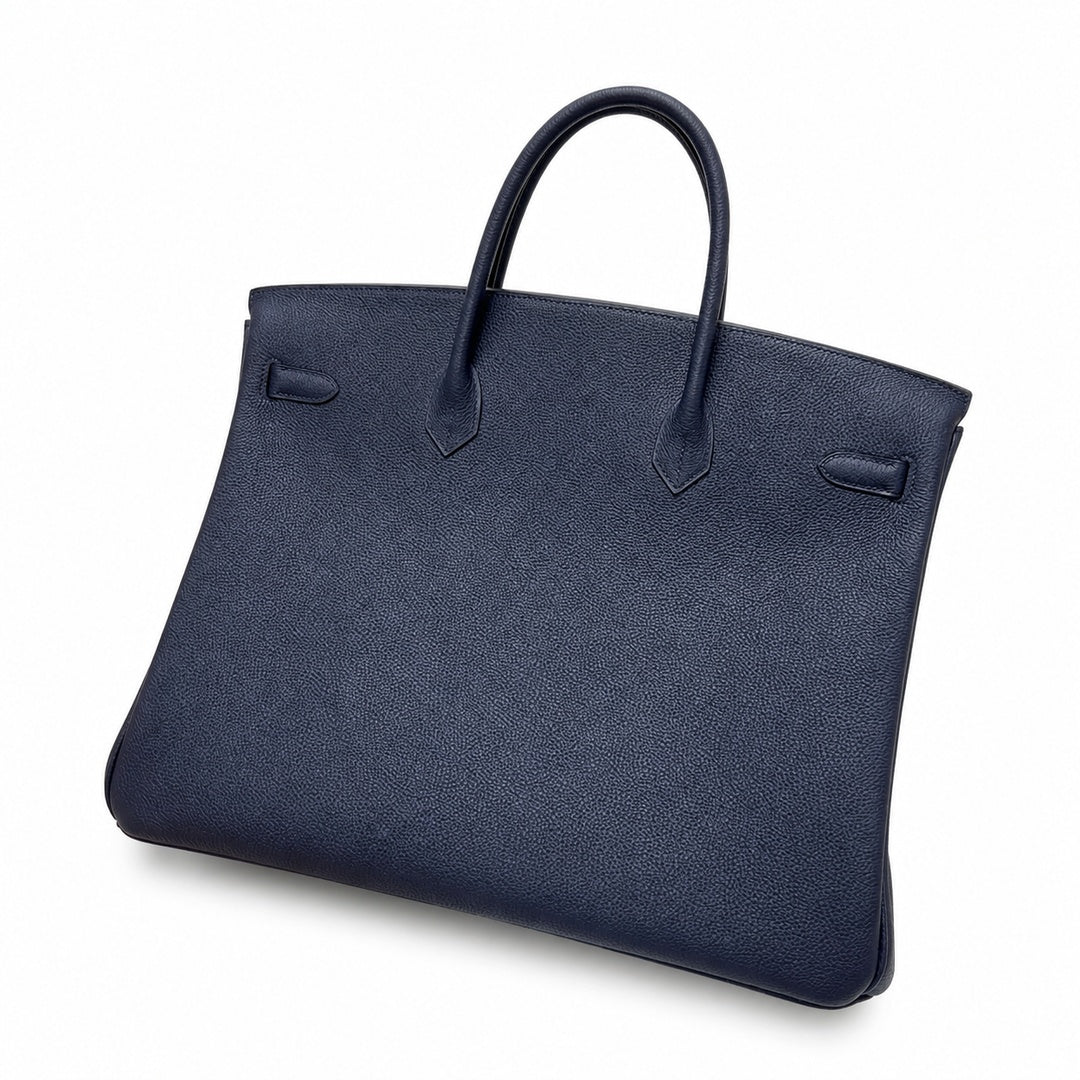 Birkin 30 Retourne in Etoupe Suede Grizzly with White Stitching (Gold Hardware)